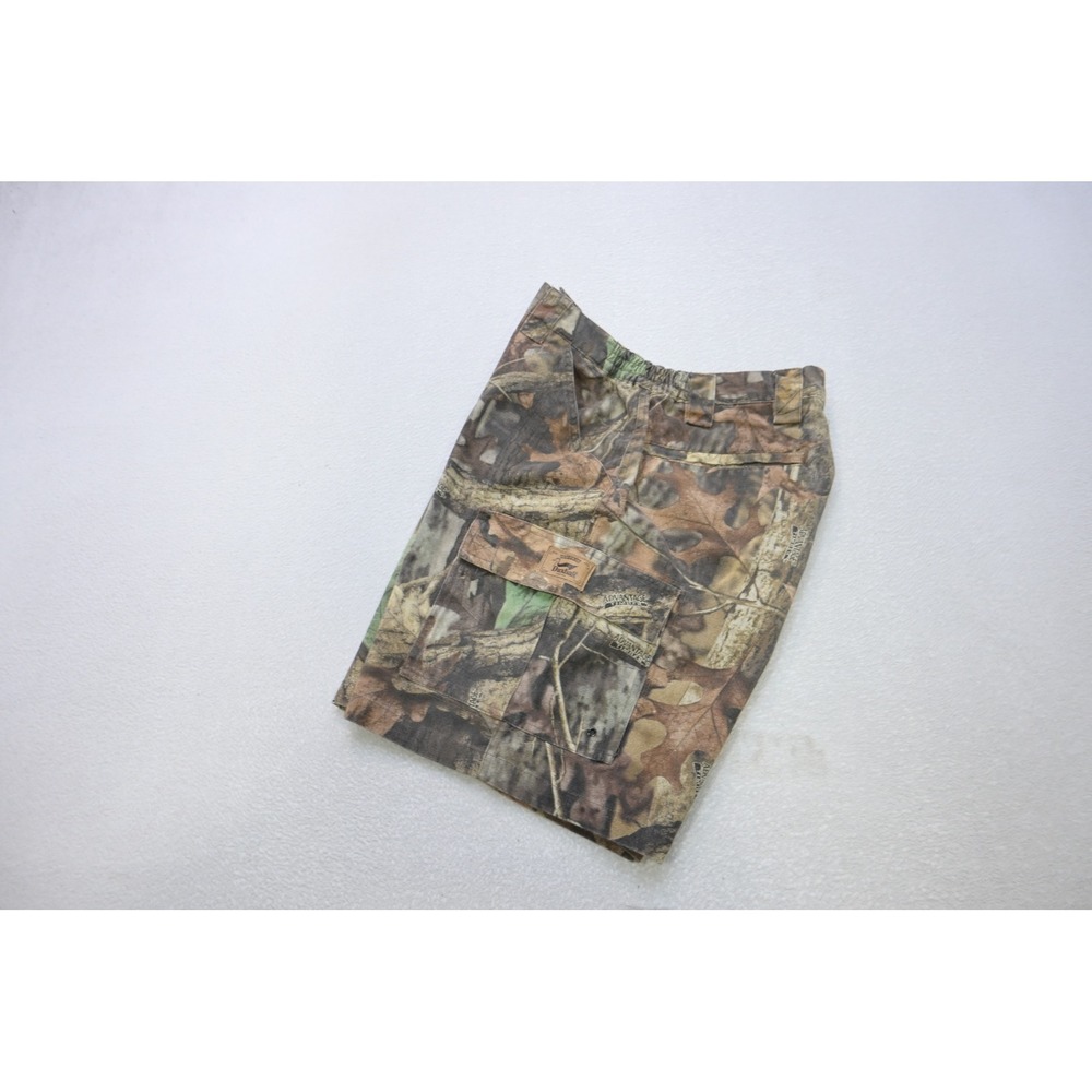 VTG Duxbak Cargo Shorts Mens Large Regular Brown Camo Advantage Timber Outdoor